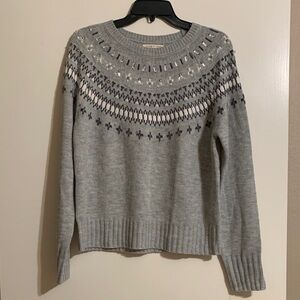Copper Key Gray Nordic Pattern Sweater